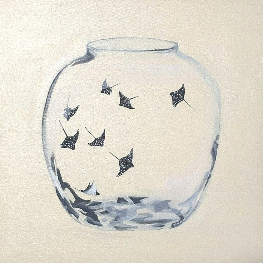 'Behind Glass (Spotted Ray Fever II)' Canvas Print