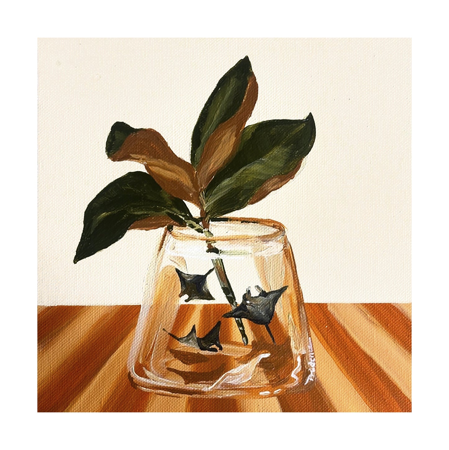 'Land Meet Sea (Manta Rays and Magnolia)' Canvas Print