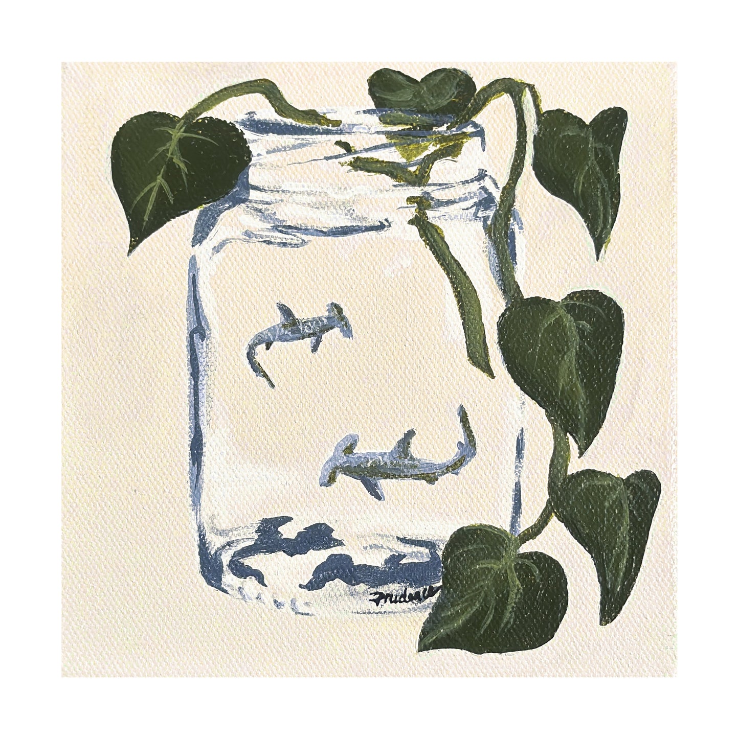 'Propagate (Hammerhead and Heartleaf Philodendron)' Canvas Print