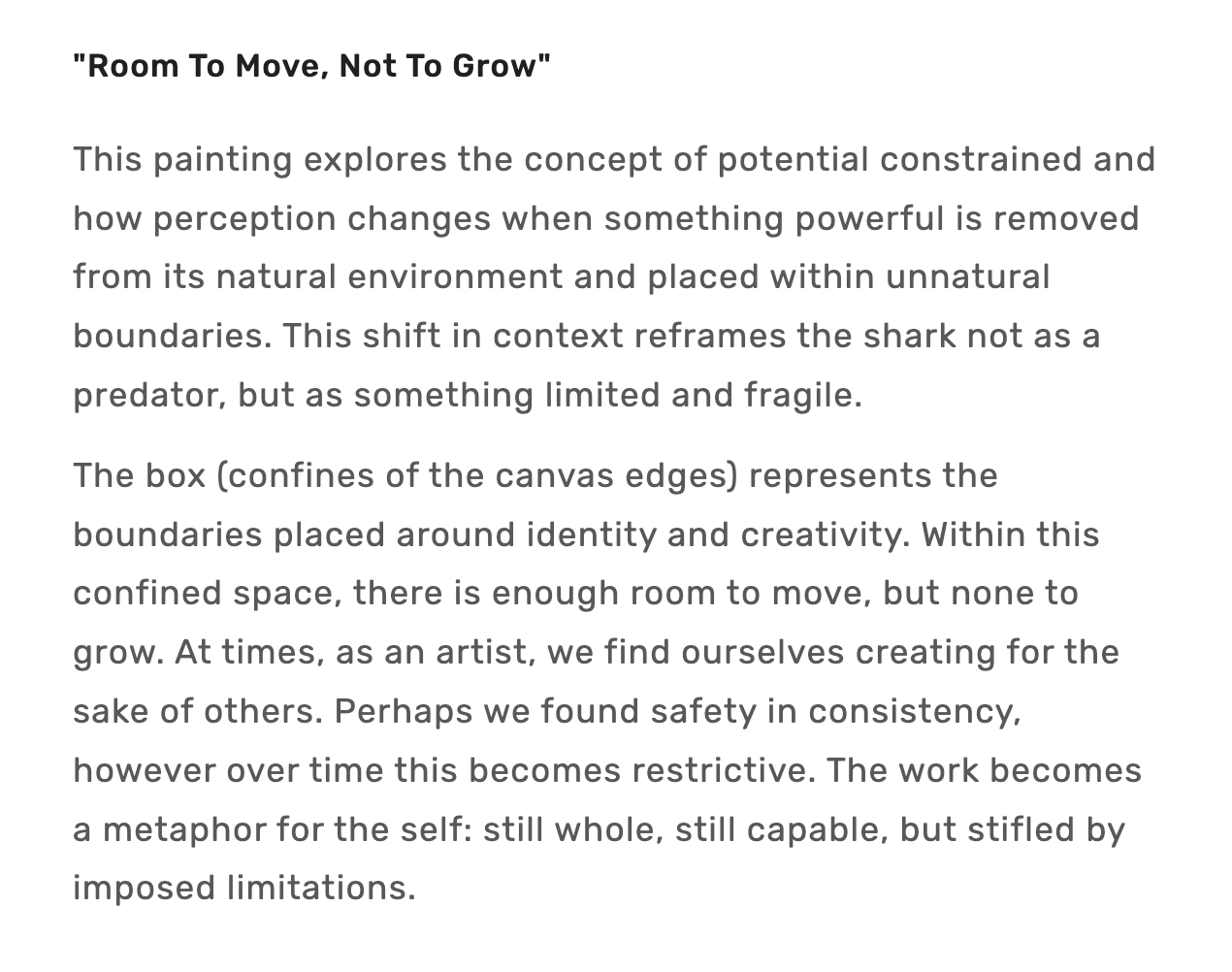 Room To Move, Not To Grow