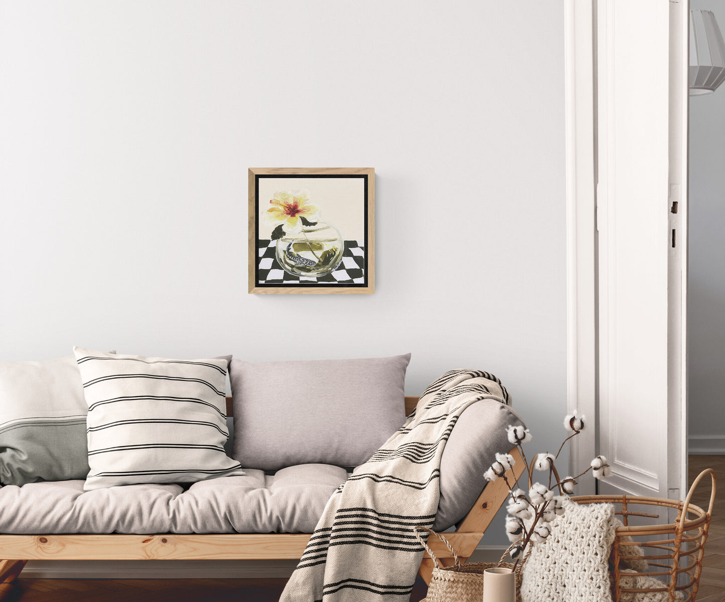 'Land Meet Sea (Hibiscus and Whale Shark)' Canvas Print