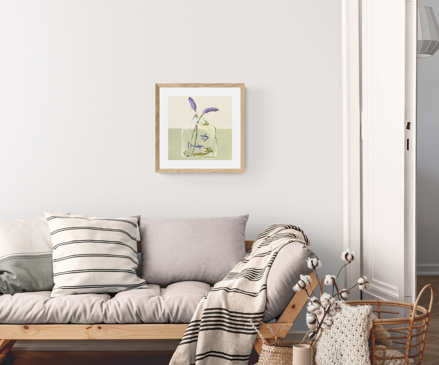 'Land Meet Sea (Black Tip Reef Shark and Lavender)' Art Print