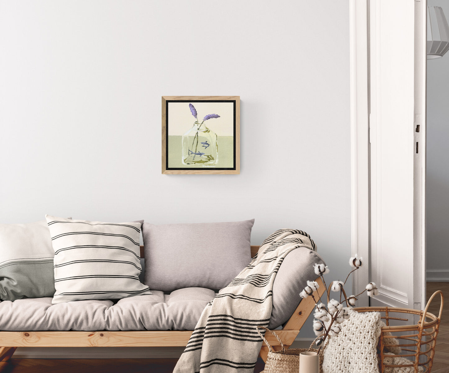 'Land Meet Sea (Black Tip Reef Shark and Lavender)' Canvas Print
