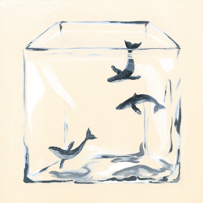 'Behind Glass (Humpback Whale Pod)' Art Print