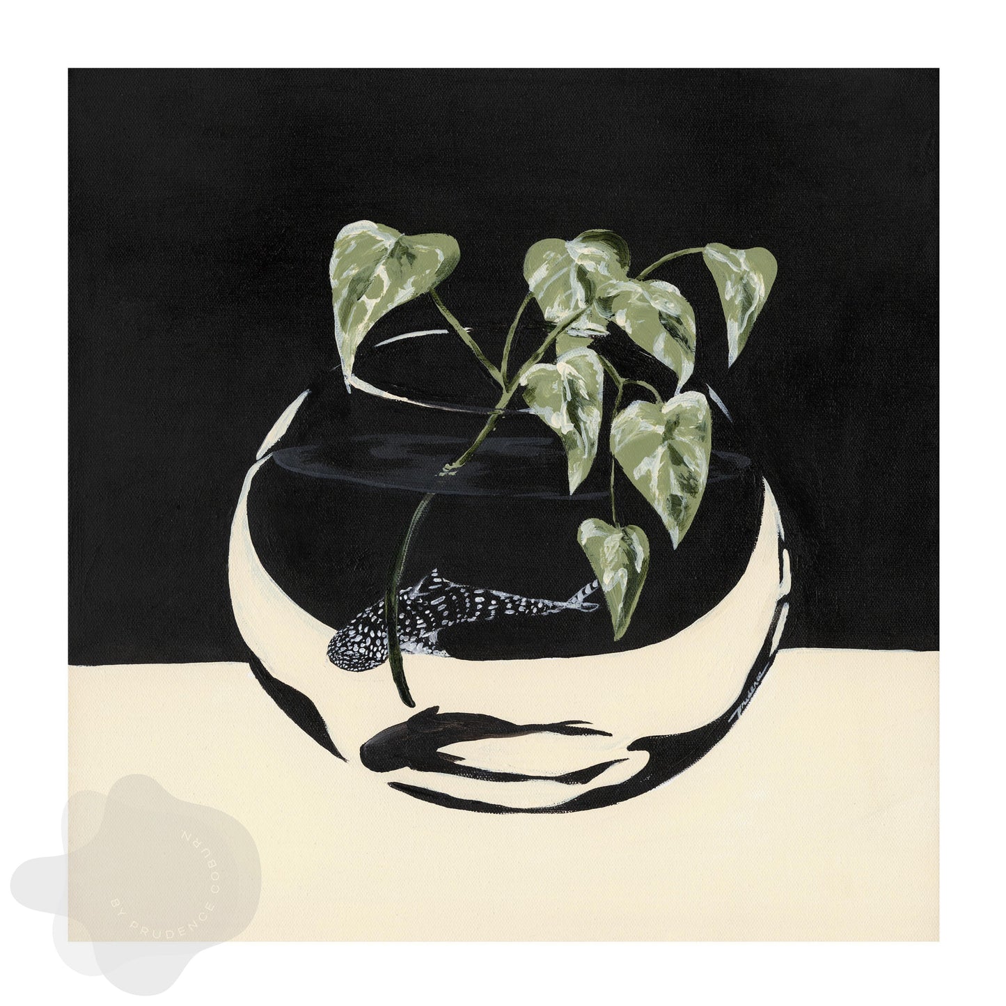 'Land Meet Sea (Whale Shark and Devils Ivy)' Art Print