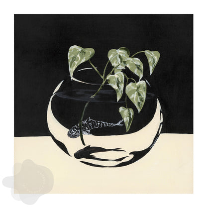 'Land Meet Sea (Whale Shark and Devils Ivy)' Art Print