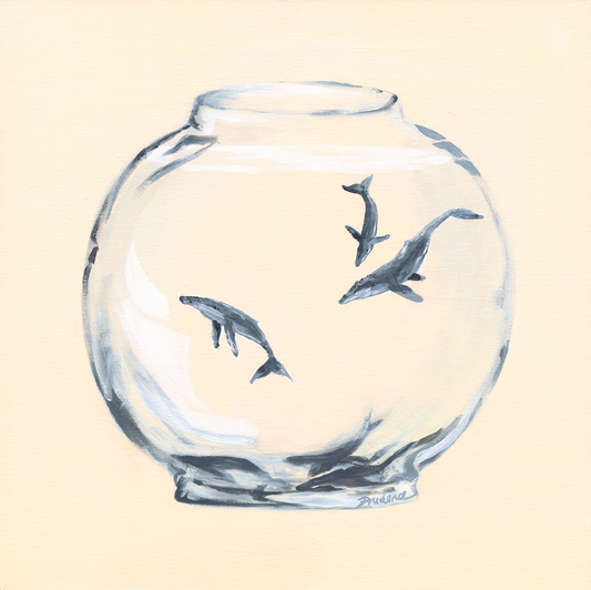 'Behind Glass (Humpback Whale Pod II)' Art Print