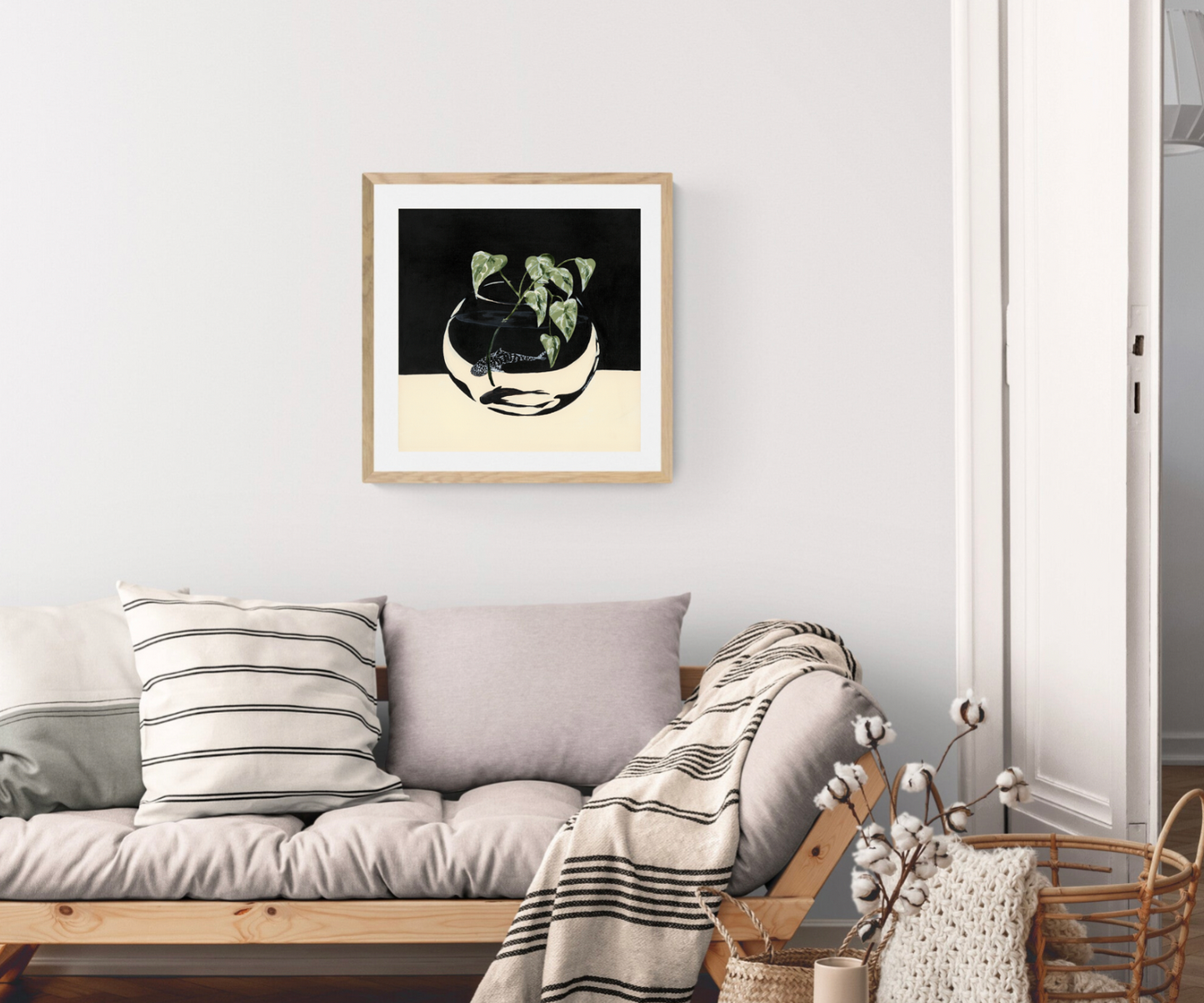 'Land Meet Sea (Whale Shark and Devils Ivy)' Art Print
