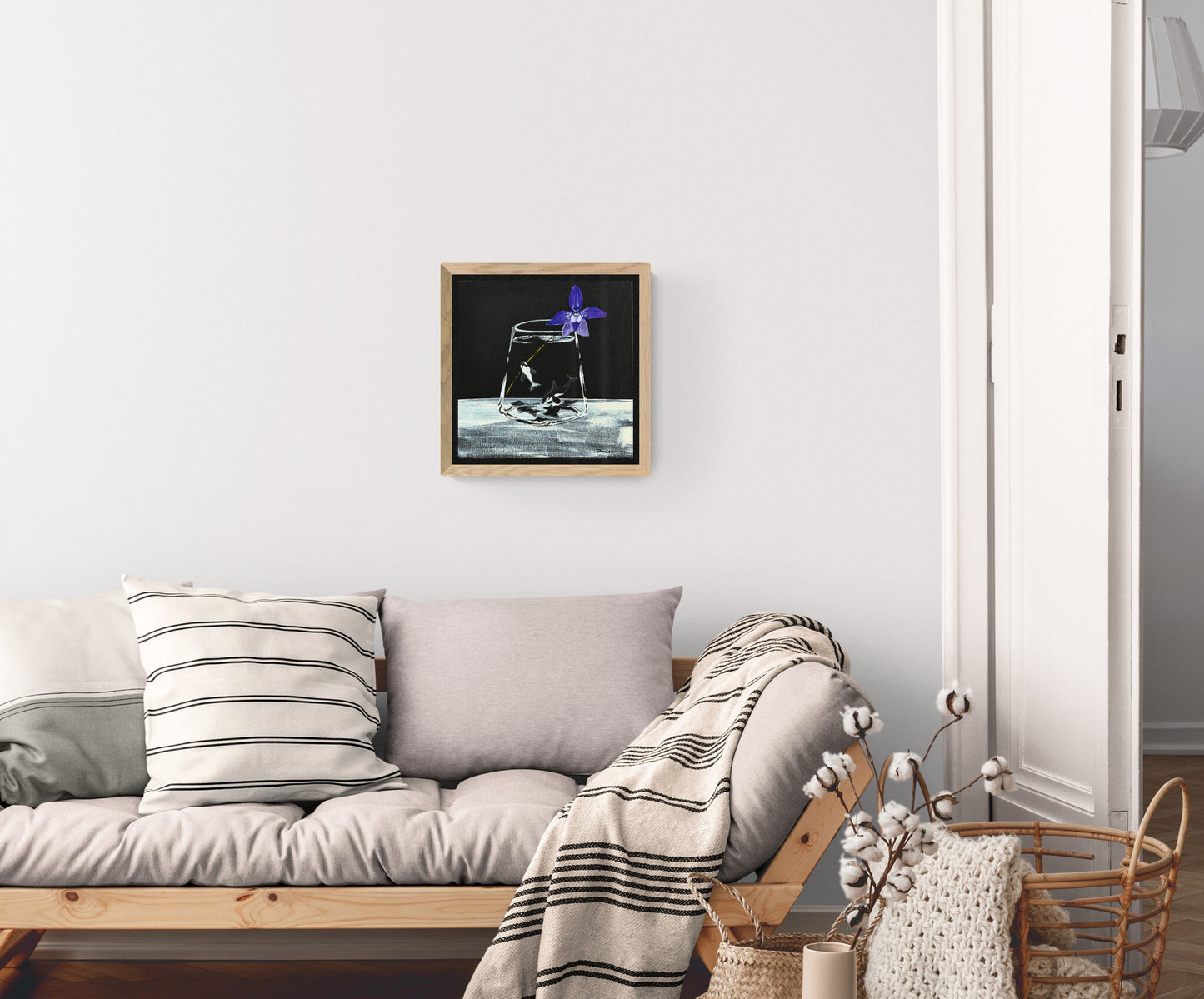 'Land Meet Sea (Waxlip Orchid And Orca)'  Canvas Print